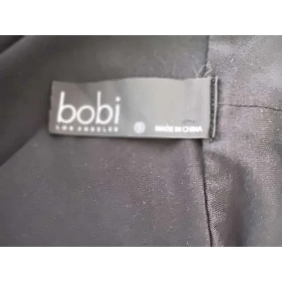 Bobi Los Angeles Black Cowl Neck Ruched Long Sleeve Mini Dress Small-Cotton Blnd - Picture 8 of 10